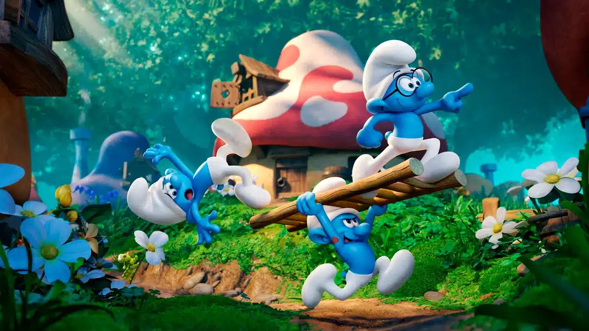 Imagen de la película Los pitufos: La aldea escondida.